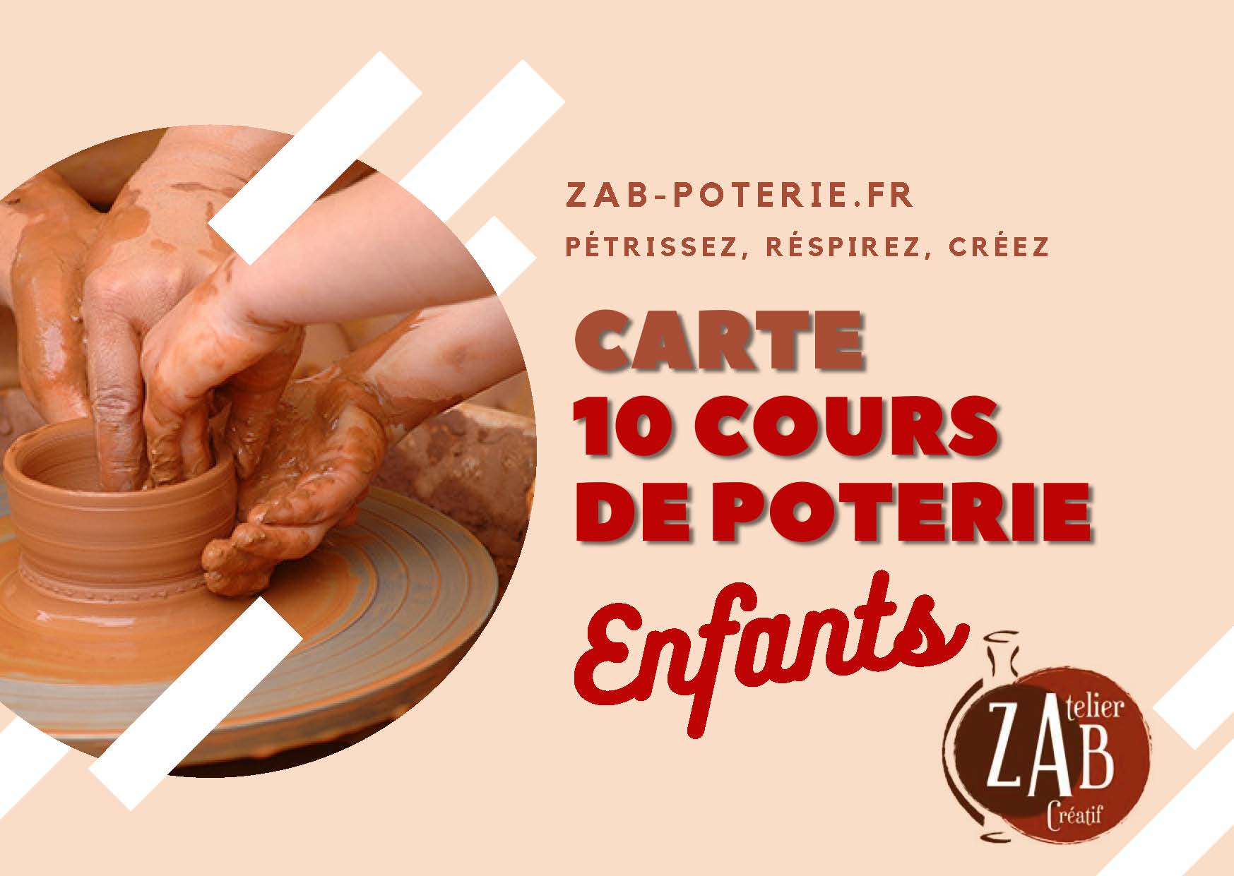 Carte 10 Séances collectives Enfants 90 minutes - ZAB Poterie
